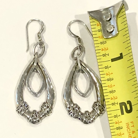 LOIS HILL Sterling Silver Double Elongated Oval Drop Dangle Cut Out Earrings - Picture 5 of 7